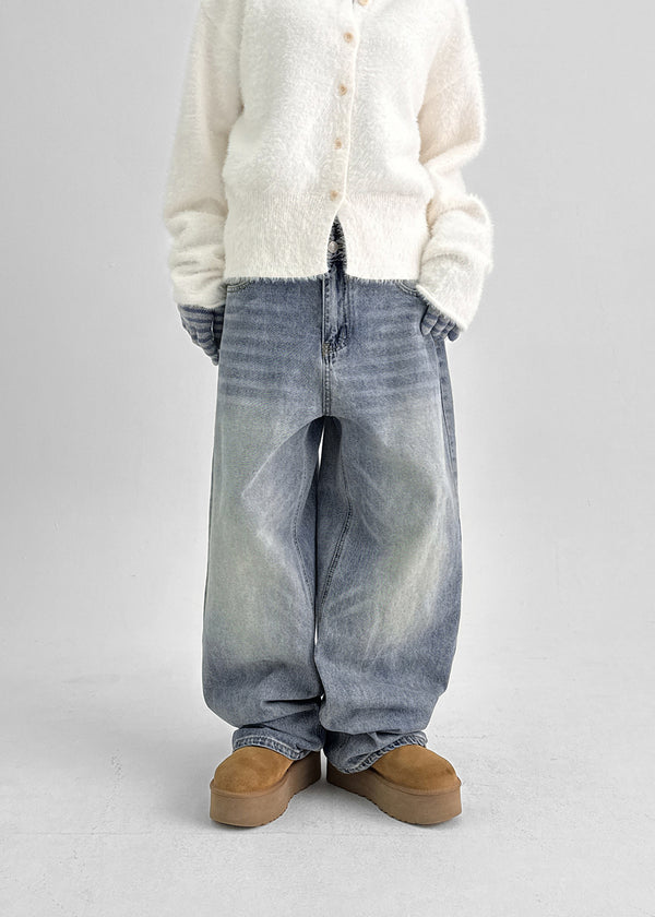 (UNISEX) Pyron Washed Wide Denim Pants