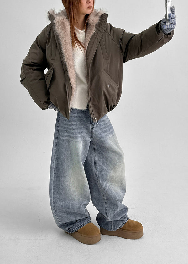 (UNISEX) Pyron Washed Wide Denim Pants