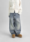 (UNISEX) Pyron Washed Wide Denim Pants