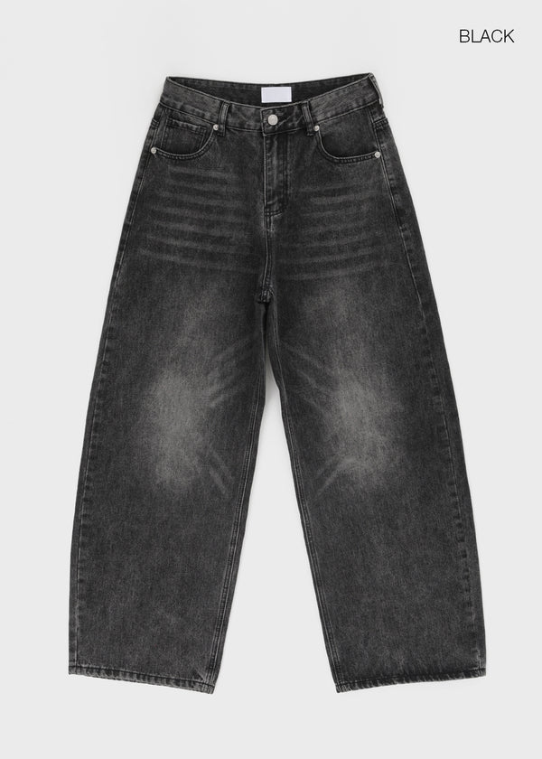 (UNISEX) Pyron Washed Wide Denim Pants