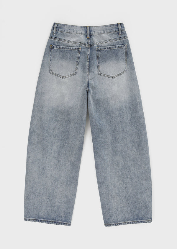 (UNISEX) Pyron Washed Wide Denim Pants