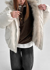 Leton Fur Padded Bomber Jacket