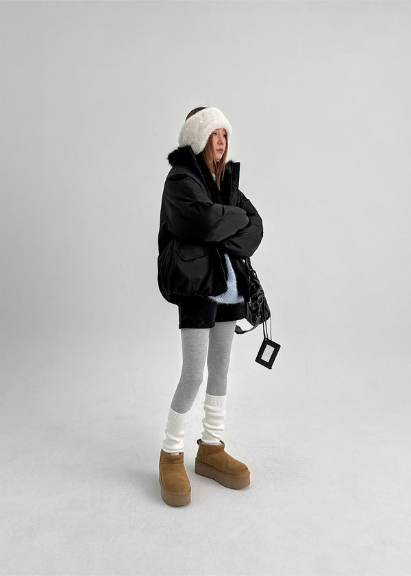 Leton Fur Padded Bomber Jacket