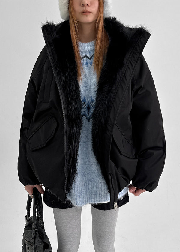 Leton Fur Padded Bomber Jacket