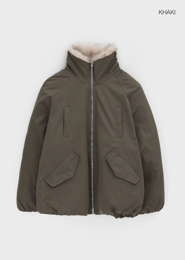 Leton Fur Padded Bomber Jacket