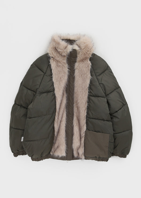Leton Fur Padded Bomber Jacket