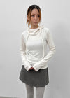 Pochit Angora Hooded Long Sleeve T-shirt