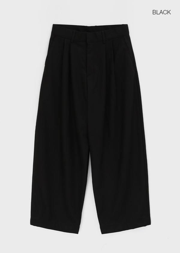 (UNISEX) Carlat Pintuck Wool Balloon Slacks