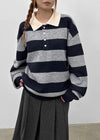Parisian Striped Collar Wool Knit