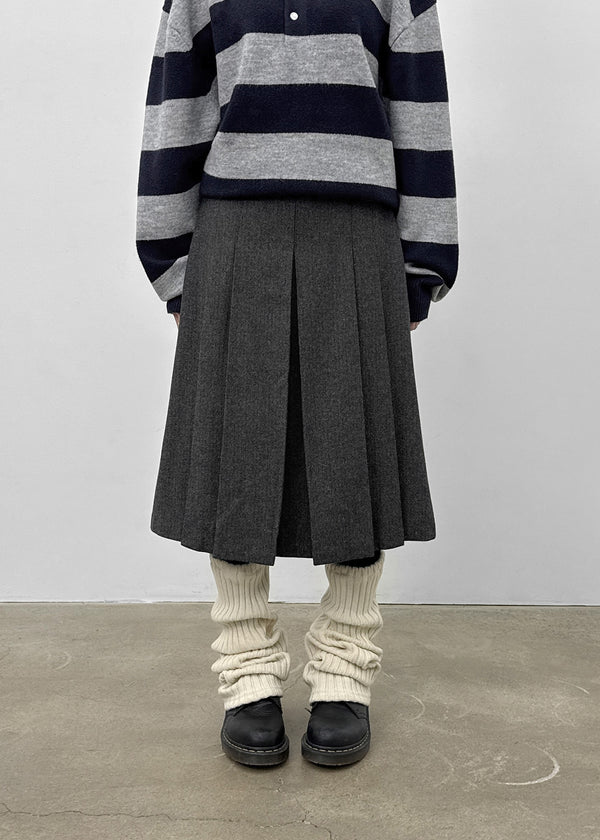 Cityeh Pleated Midi Skirt (50% Wool)