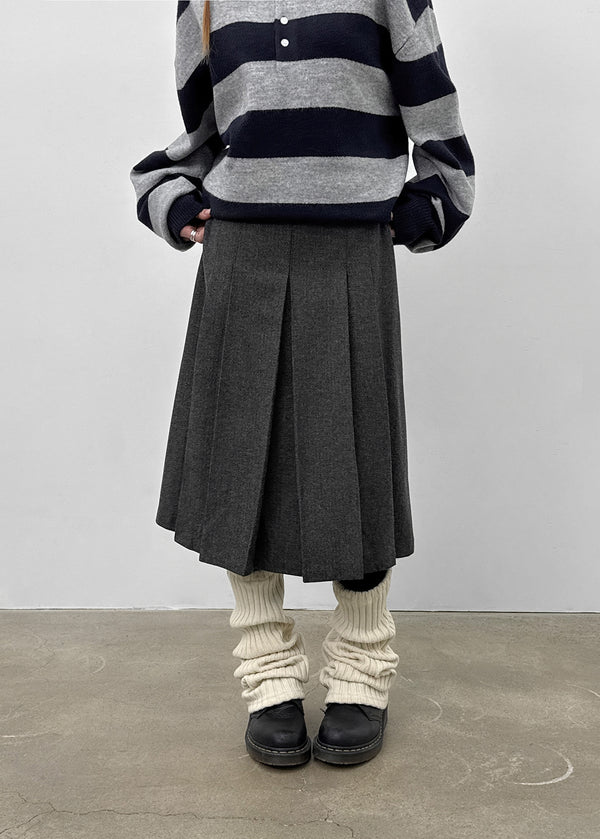 Cityeh Pleated Midi Skirt (50% Wool)