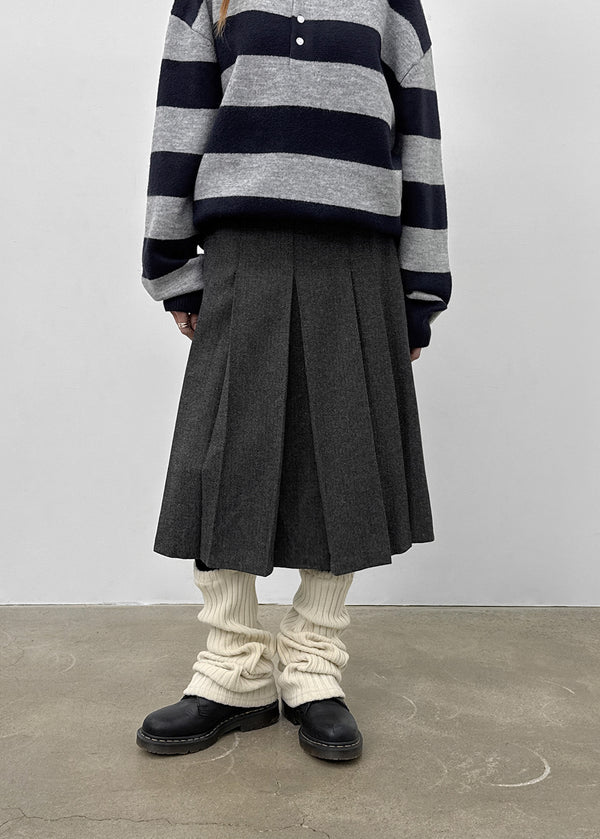 Cityeh Pleated Midi Skirt (50% Wool)