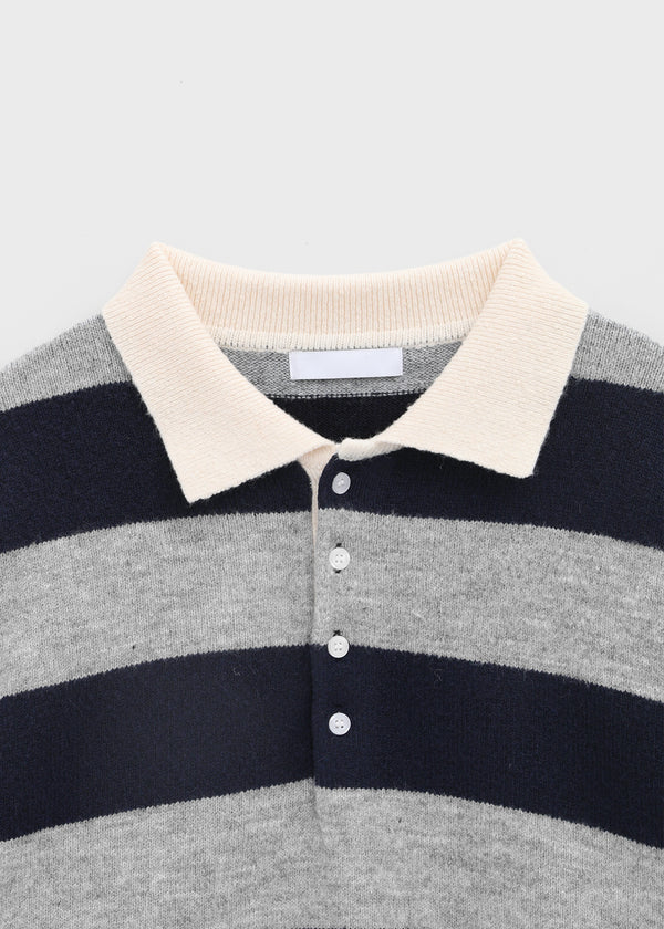 Parisian Striped Collar Wool Knit