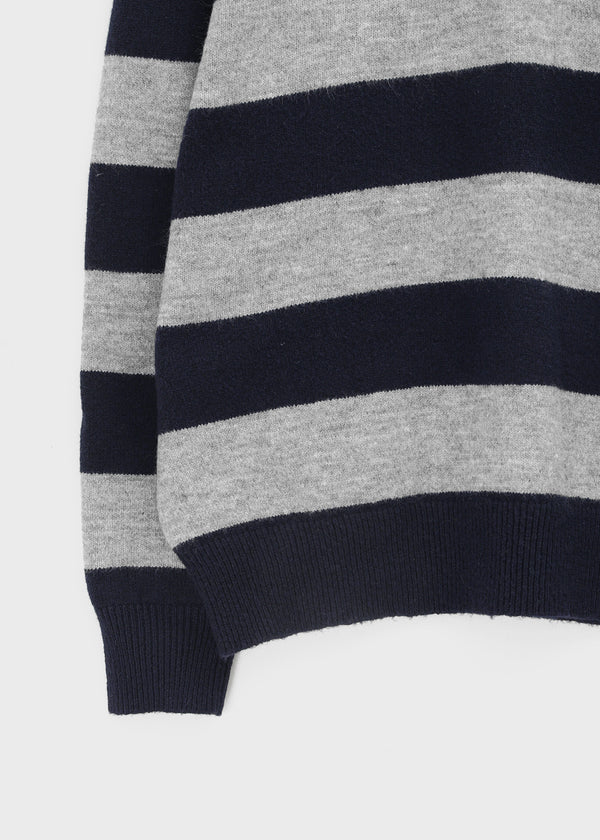 Parisian Striped Collar Wool Knit