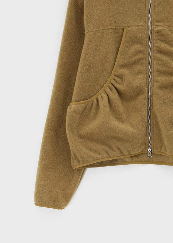 Hepton Shirring Fleece Two-way Hooded Zip-up