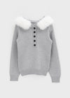 Pursont Button Knit Hoodie
