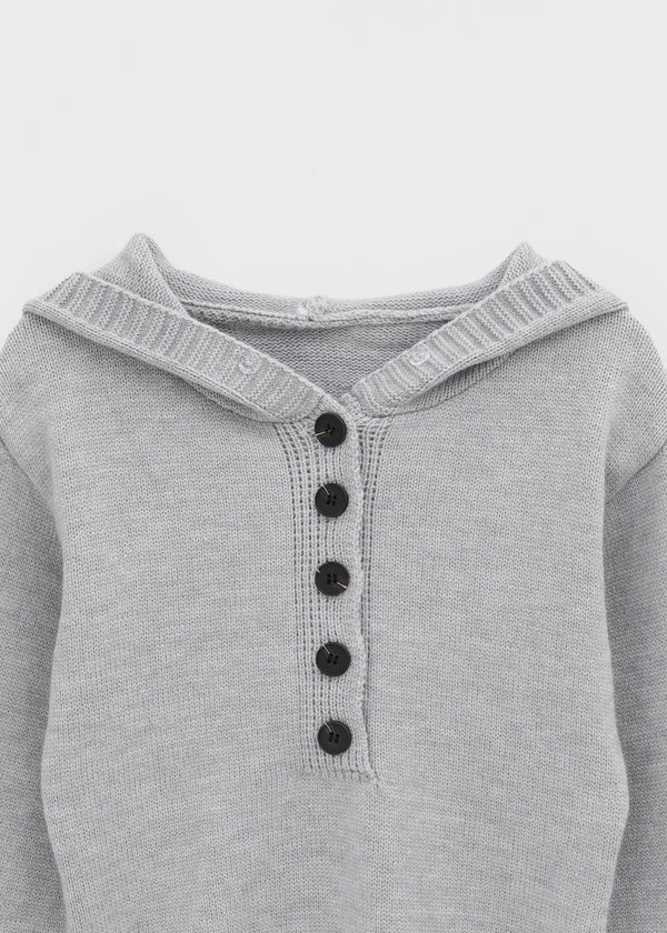 Pursont Button Knit Hoodie