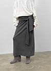 Wakon Strap Ribbed Long Skirt
