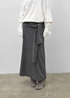 Wakon Strap Ribbed Long Skirt