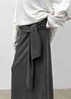 Wakon Strap Ribbed Long Skirt