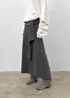 Wakon Strap Ribbed Long Skirt