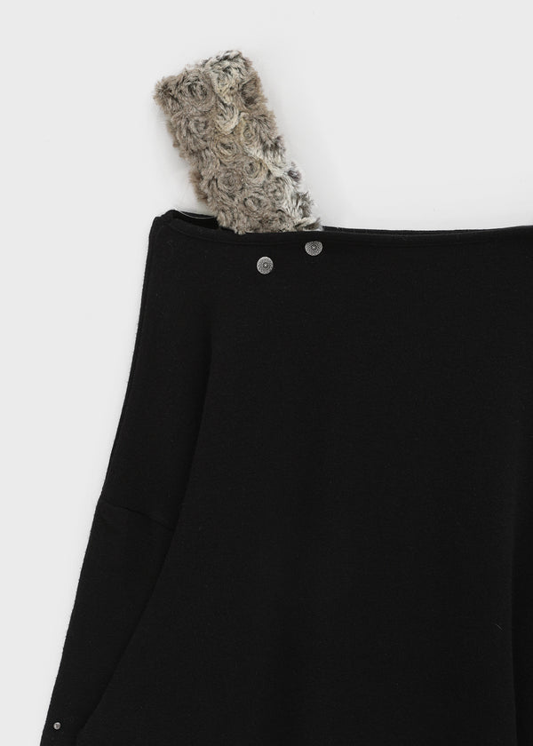 Denel Angora Off-shoulder Layered Long Sleeve T-shirt