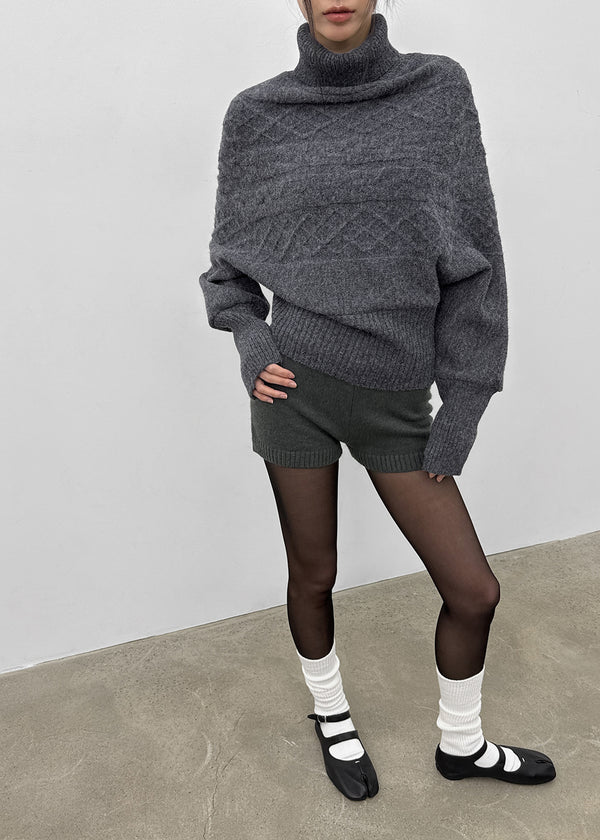 Huren Vintage Cable Turtleneckr Knit