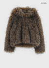 Yolong Two-Tone Hooded Fur Jacket