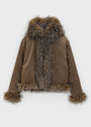 Yolong Two-Tone Hooded Fur Jacket