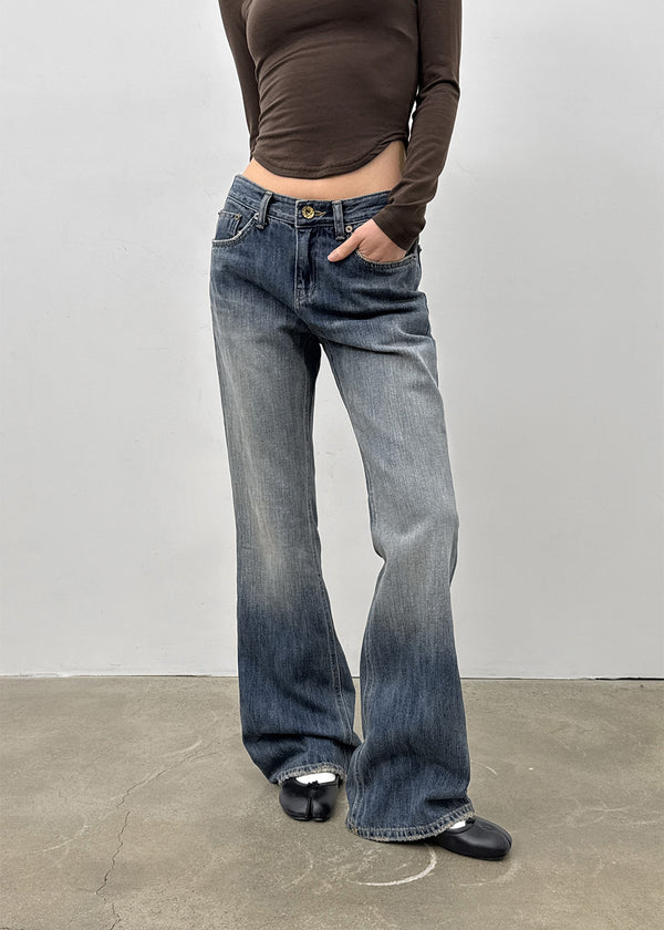 Cash Wong Washed Bootcut Denim Pants