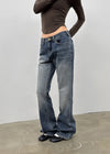Cash Wong Washed Bootcut Denim Pants