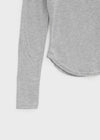Pelong Square Neck Rounded Fleece Long-sleeved T-shirt