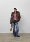 Yolong Two-Tone Hooded Fur Jacket
