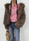 Yolong Two-Tone Hooded Fur Jacket
