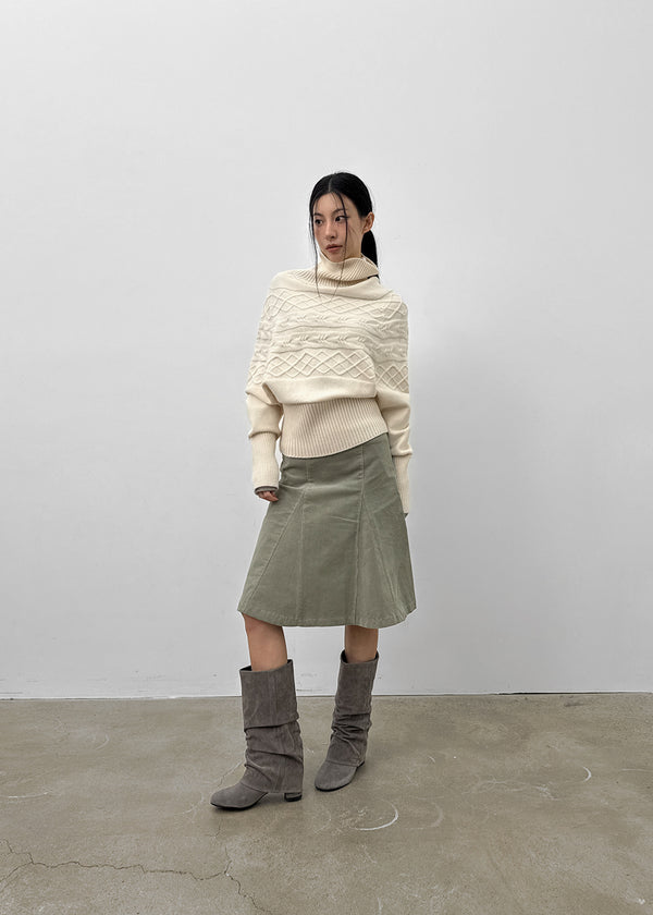 Huren Vintage Cable Turtleneckr Knit