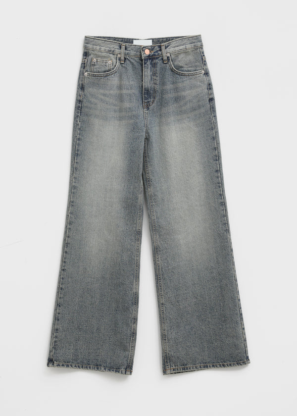 Hikin Washing Wide Bootcut Denim Pants