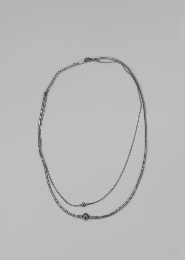 Meto Silver Ball Layered Necklace