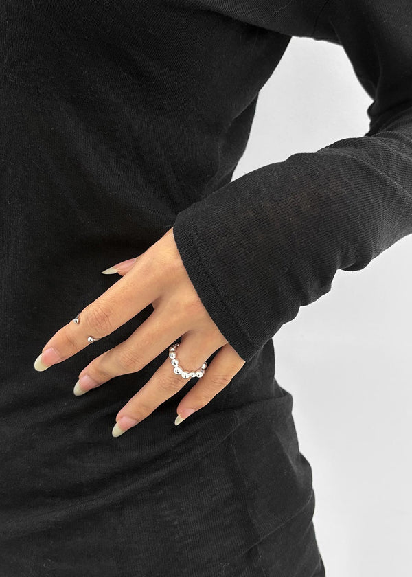 (SILVER 925) Decurom Silver Ball Open Ring