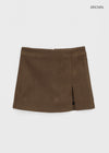 Dingko Suede Tension Slit Mini Skirt Pants