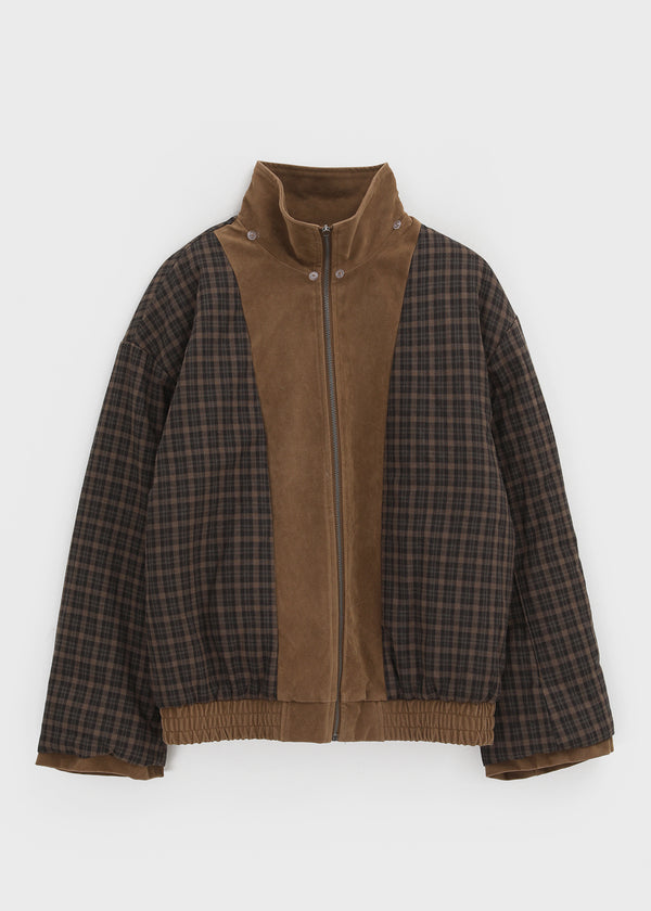 Delking Fur High Neck Suede Jacket