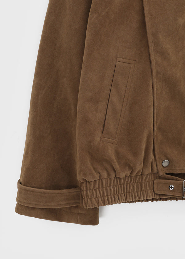 Delking Fur High Neck Suede Jacket