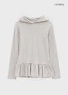 Tolsha Stripe Frill Hooded Long Sleeve T-shirt