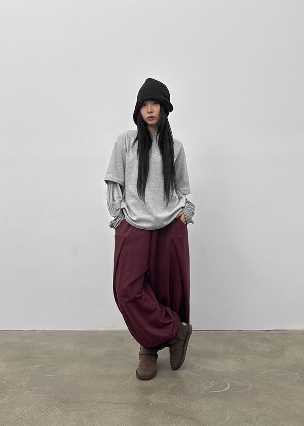 Milat Stripe Short Sleeve Layered Long Sleeve T-shirt