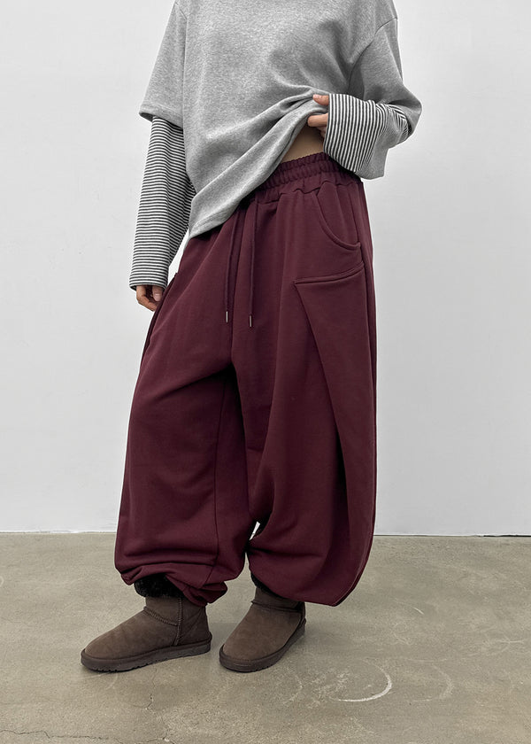 (UNISEX) Byak Pintuck Balloon Two-Way Banding Pants