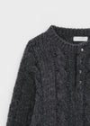 (UNISEX) Leak Alpaca Cable Henley Neck Knit