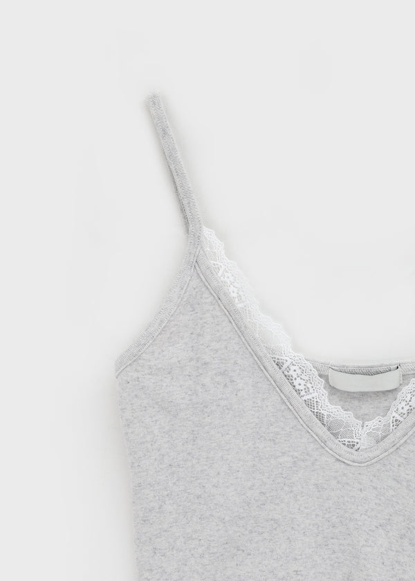 Derbet Deep V-neck Layered Lace Sleeveless