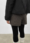 Skoya Wool Check Banding Shorts