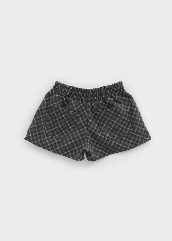Skoya Wool Check Banding Shorts