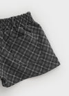 Skoya Wool Check Banding Shorts