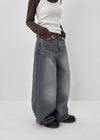 Maoton Washed Wide Denim Pants